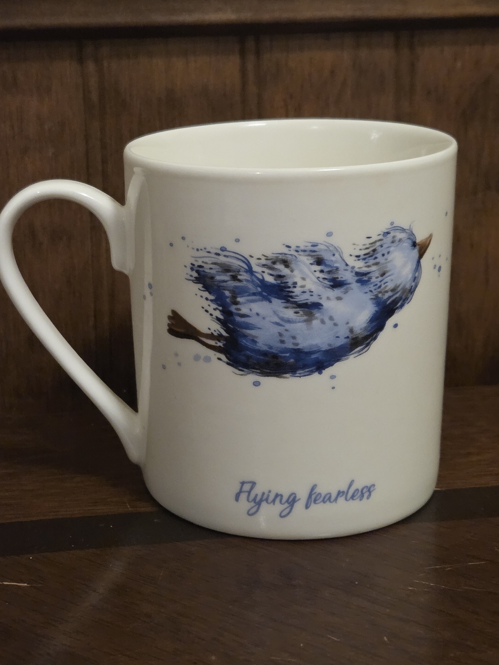Jellycat White Mug Blue Bird Illustration Flying Fearleas Retired
